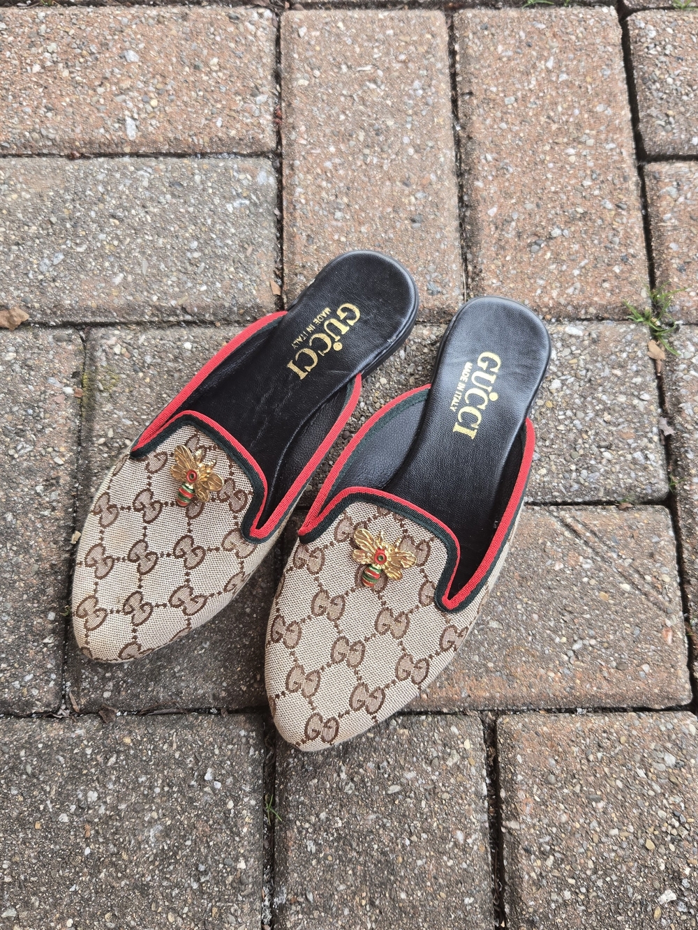 GG Supreme Bee Slipper Mule Mules Black & Brown